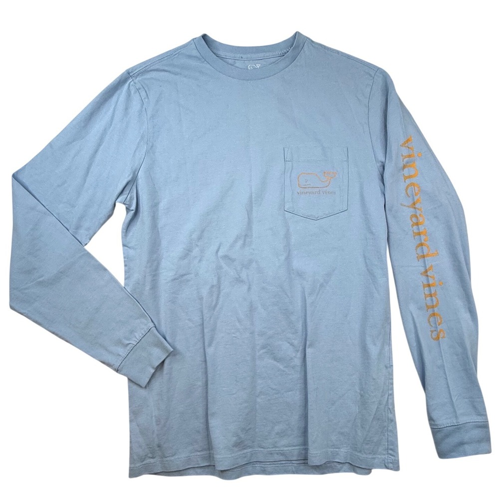 Vineyard Vines Mens Pkt Tee Jake Blue Faded Whale XS nautical coastal beachy